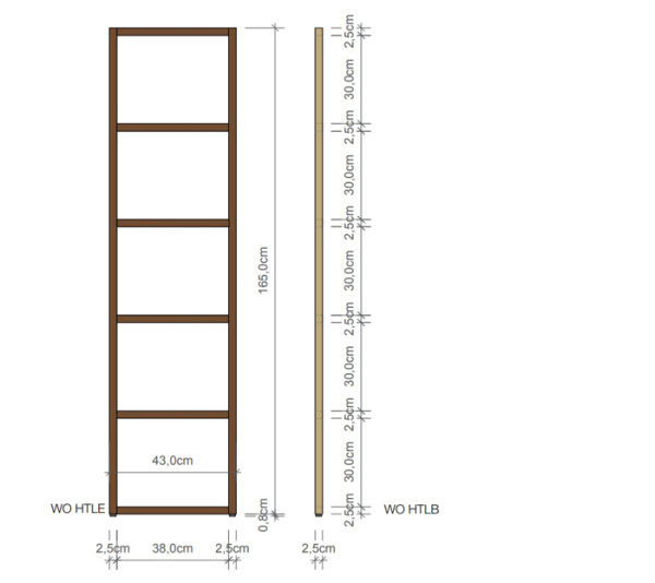 Decor Walther Decor Walther Wood HTL Полотенцедержатель напольный 43x166см, цвет: темный ясень