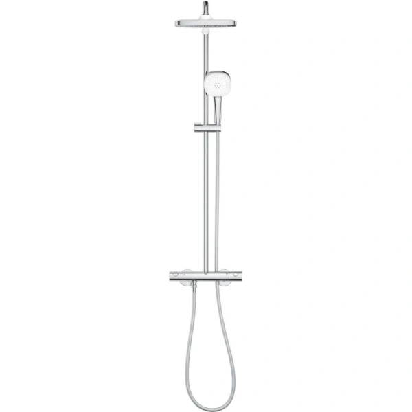 душевая система grohe tempesta cube 26689001 250 мм, с термостатом, хром