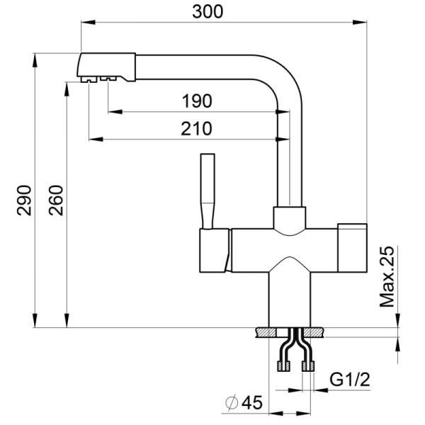 смеситель для кухни point pn3104w белый