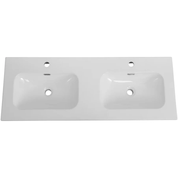 раковина cezares eco czr-8073-120-2 121x46 см, накладная, двойная, цвет белый