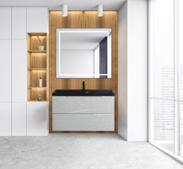 раковина belbagno 100 bb1000/450-lv-art-ast-nero черная матовая