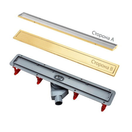 душевой канал 850 мм pestan confluo premium gold line 13100055 2 в 1 с основой под плитку