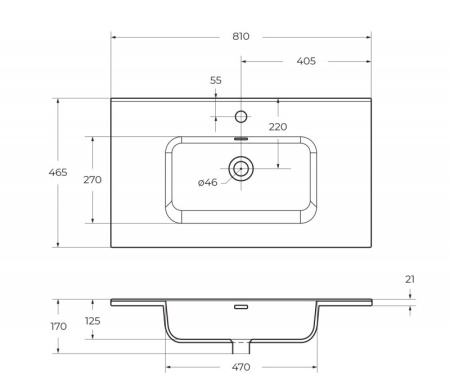 столешница под раковину belbagno 80 kep-80-grn-w0 granito