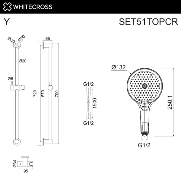 душевой гарнитур whitecross set51topcr цвет хром душевой гарнитур whitecross set51topcr цвет хром