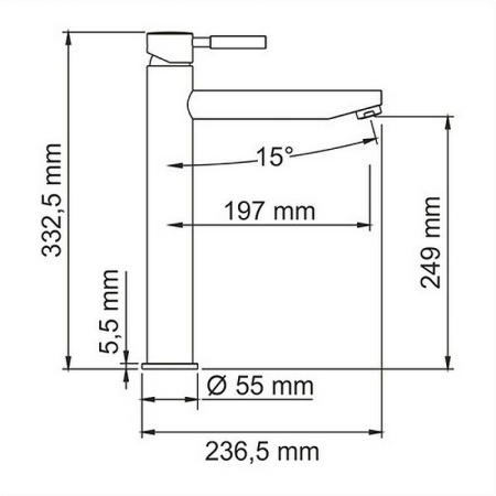 смеситель для раковины wasserkraft main 4103h цвет хром