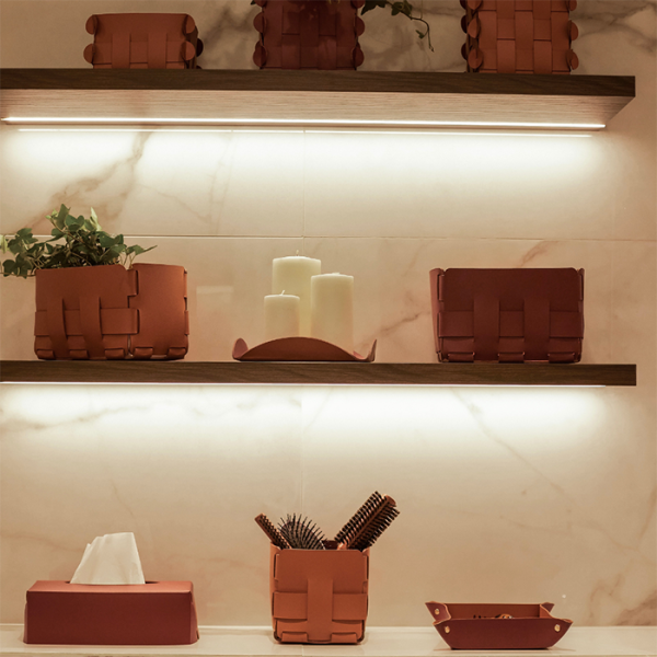 Корзинка ADJ Mini Bottega 1013.09/30 для мелочей, 12x12xH13 см, коньяк/бордо