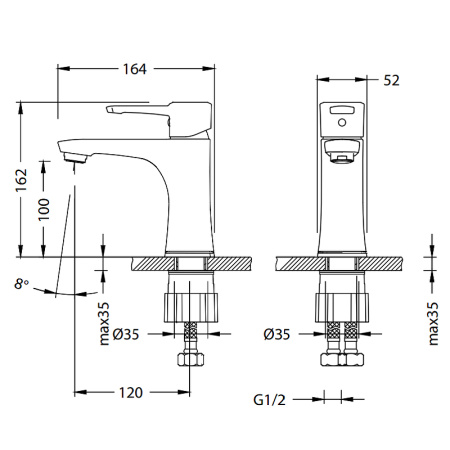 смеситель для раковины lemark evitta lm0506c хром