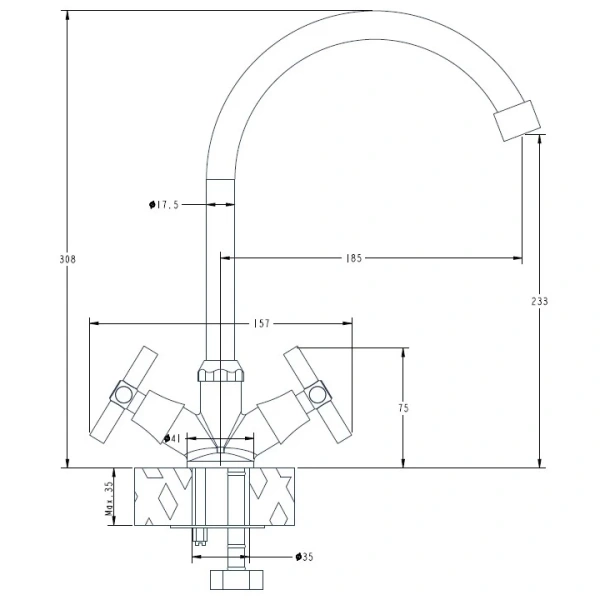 смеситель для кухни esko zurich (zh 519)