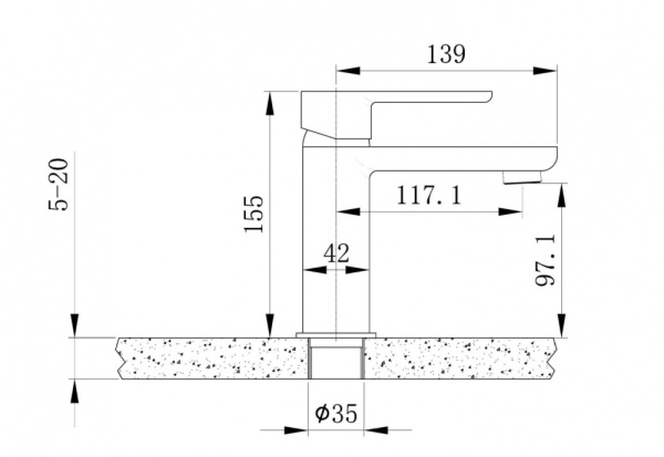 смеситель для раковины black&white universe u6320 цвет хром
