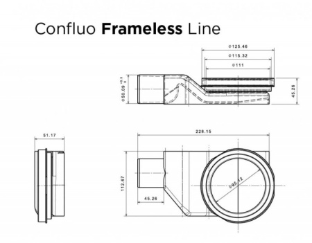 душевой трап 850 bettoserb drain frameless line арт. 13701233, хром матовый/ полая под плитку, без рамки комбинированный затвор