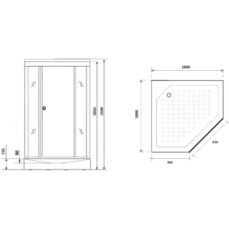 душевая кабина niagara luxe 100x100 ng-7702dw без гидромассажа