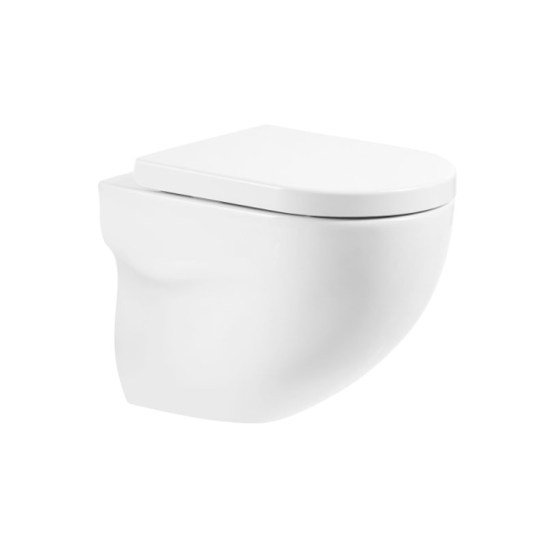 унитаз подвесной безободковый belbagno onda bb066chr, без сиденья, цвет белый