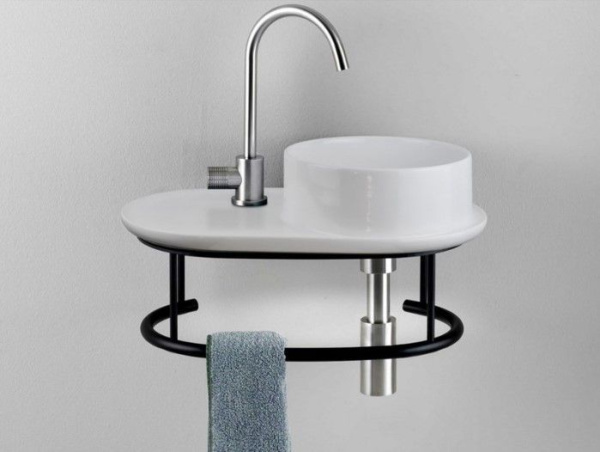 раковина подвесная 50х30 см aet curvy l503t0rsv0100, чаша справа, белая глянцевый.