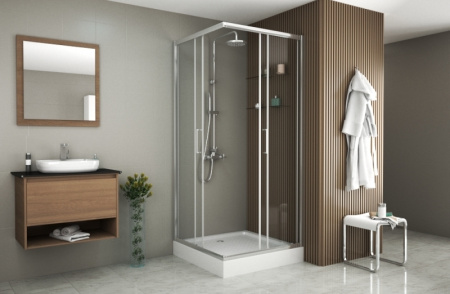 душевой уголок bravat drop 90×90 bs090.2200a профиль хром, стекло прозрачное