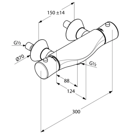 смеситель для душа kludi ambienta 534000538 термостат