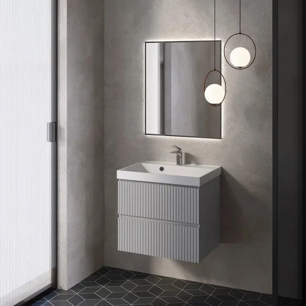 тумба под раковину aquame s1 60 aqm900160gm подвесная цвет серый