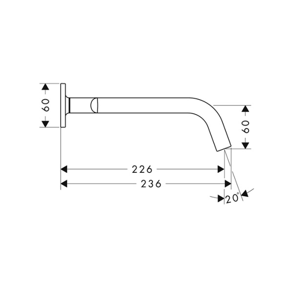 смеситель axor citterio m для раковины, встраиваемый, излив: 22.6см., ручка: рычаг, цвет: шлифованный никель