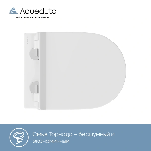 унитаз aqueduto cone tornado s cont0110 подвесной, безободковый, смыв торнадо, сиденье с микролифтом, 48х36 см, белый глянцевый
