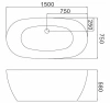 акриловая ванна grossman 150x75 gr-2401 без гидромассажа