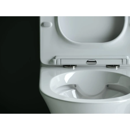 чаша напольного унитаза ceramicanova star cn1904-b безободкового с сиденьем микролифт, белая