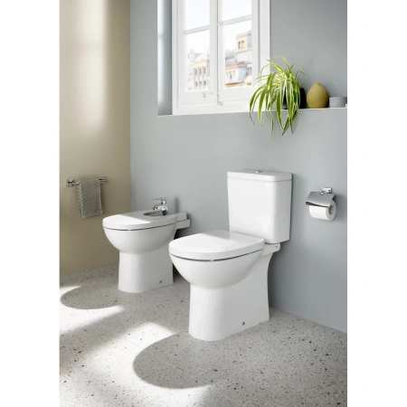 чаша напольного безободкового унитаза roca debba round 34299p00y