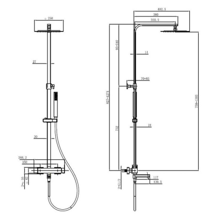 душевая стойка allen brau infinity 5.21029-31 черный матовый